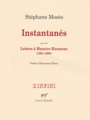 cover image of Instantanés/Lettres à Maurice Rieuneau (1954-1960)